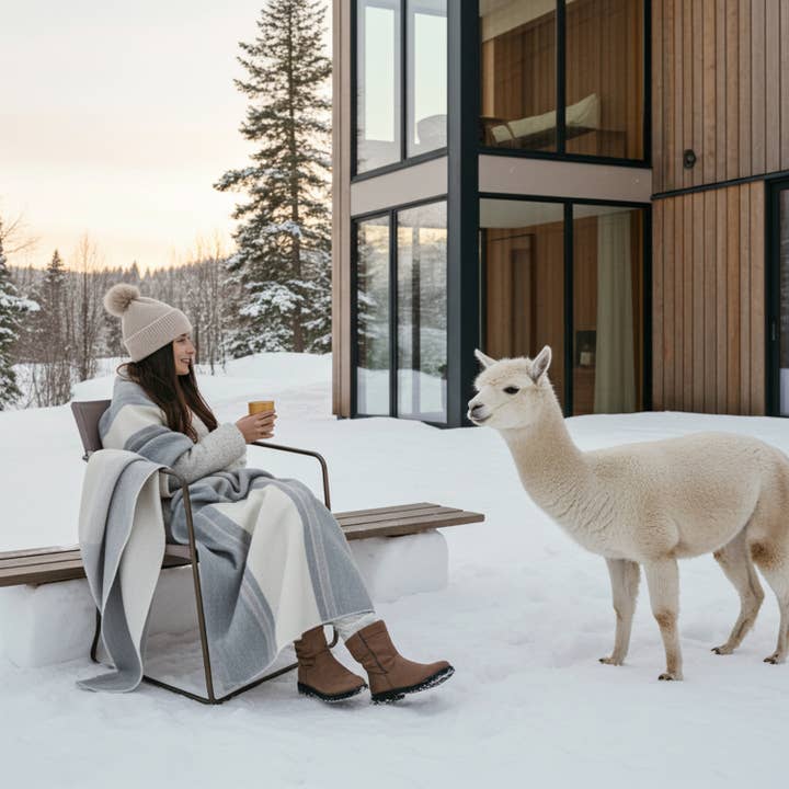 Shupaca Alpaca - Wholesale Throw Blanket - Alpaca Throw - Silver Birch3