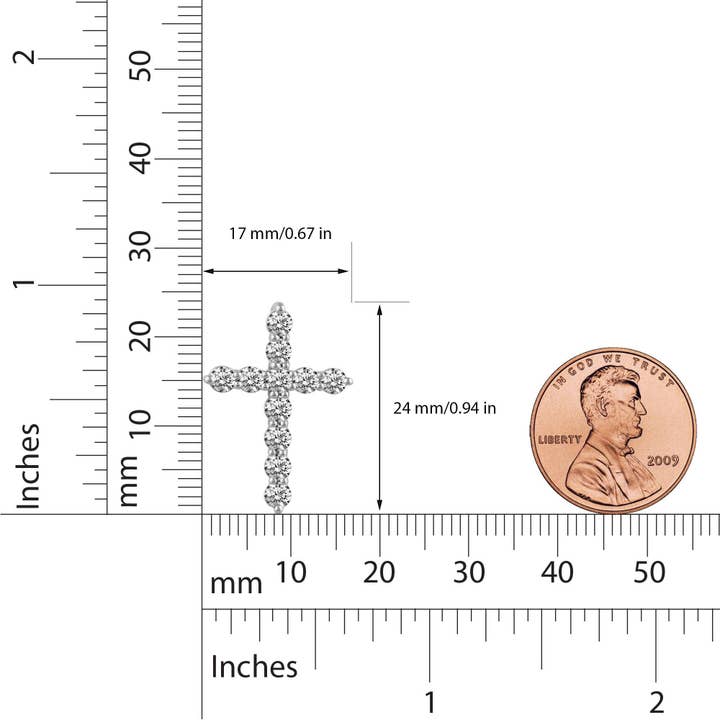 Fifth and Fine - Wholesale Pendant/Charm Necklace - 1/5Cttw to 1.00Cttw Classic Diamond Cross Pendant in Silver2