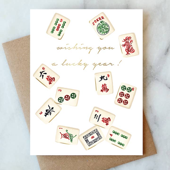 Abigail Jayne Design - Wholesale Birthday Card - Mahjong Birthday Card Greeting Card | Good Luck Card