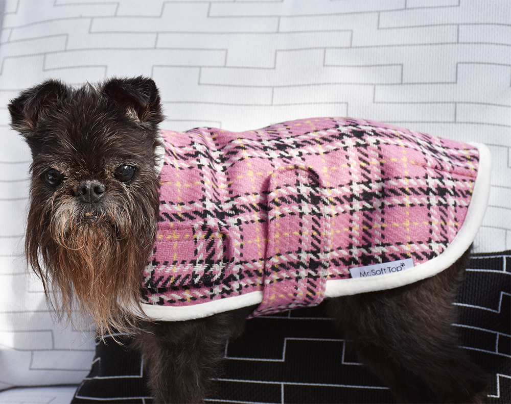 Mr. Soft Top - Wholesale Pet coat – Dog - Soft Pink Tartan Walking Coat4