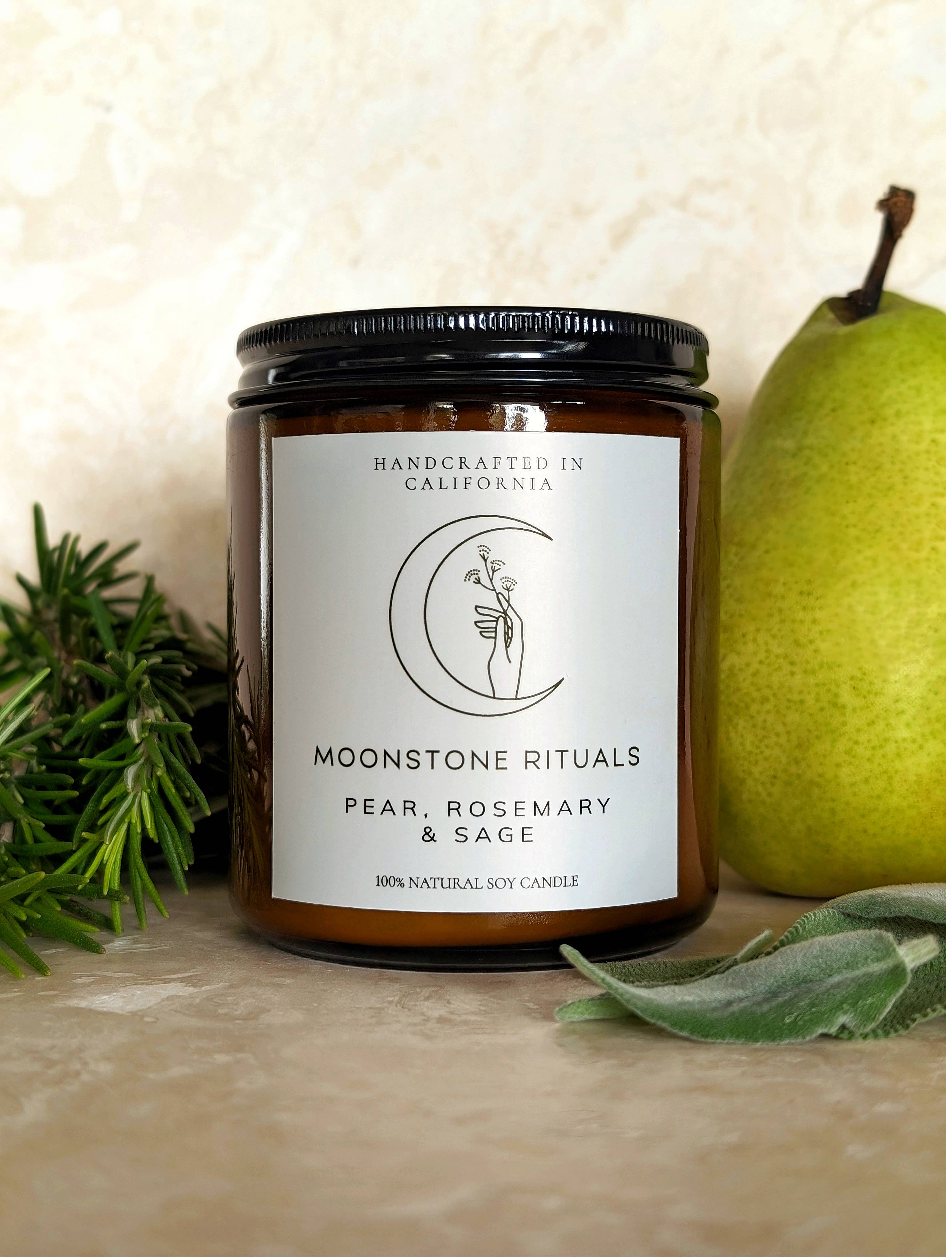 Moonstone Rituals - Venta al por mayor Velas en tarros - Pera, romero y salvia2