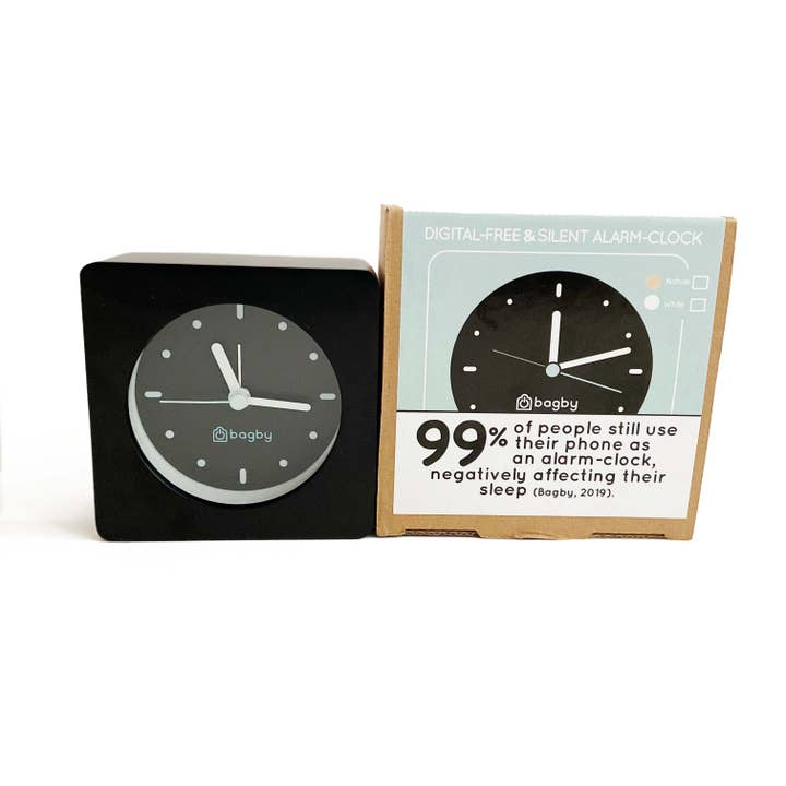 Bagby - Wholesale Alarm Clock - Bagby Minimalist Silent Alarm Clock - Black7