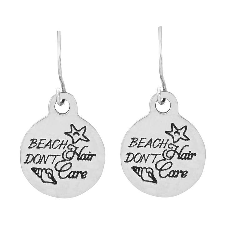 Boucles d'oreilles Beach Hair Don't Care Beach Quote pour la vente par PARADISE BEACH COMPANY