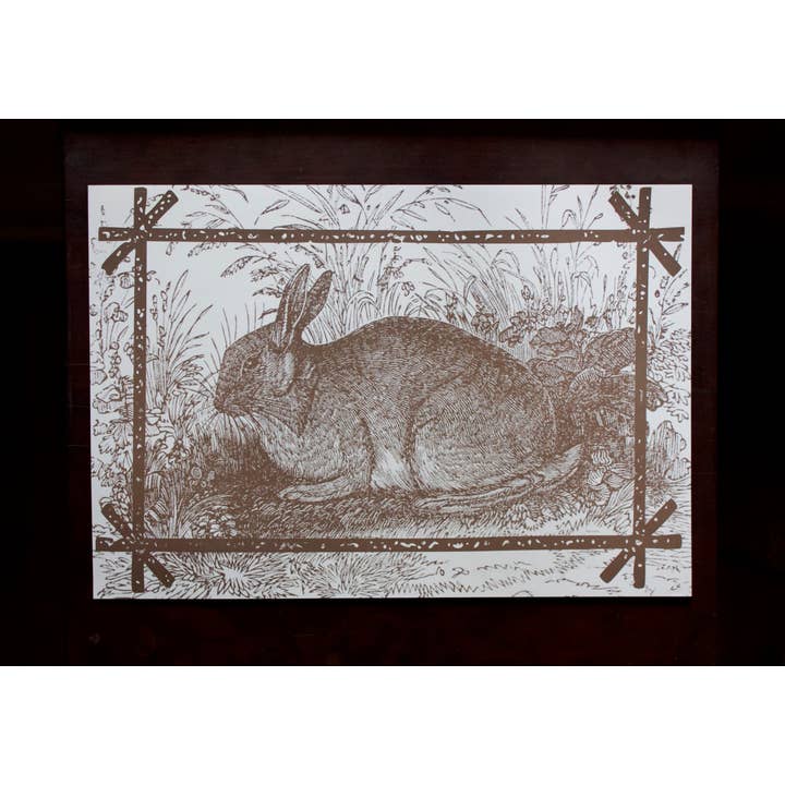 Brown Bunny Place Mats for wholesale by Ancesserie Letterpress