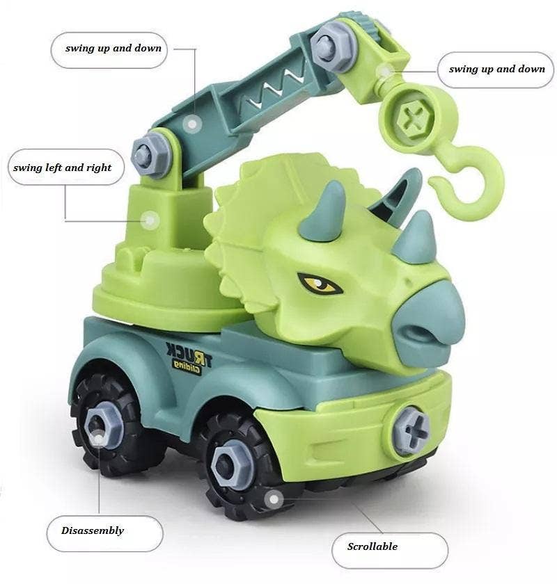 KiddieKickz - Wholesale Toy Car/Truck - Kids - Children's Dinosaur Construction Vehicle Excavator DIY Toys18