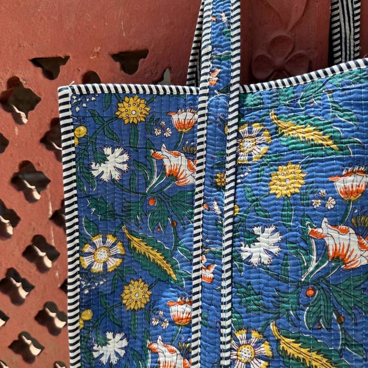 GYPSY STUDIO – Großhandel Schultertasche – Damen – Festivalmode Blockdrucktasche gesteppte Baumwoll-Schultertasche1