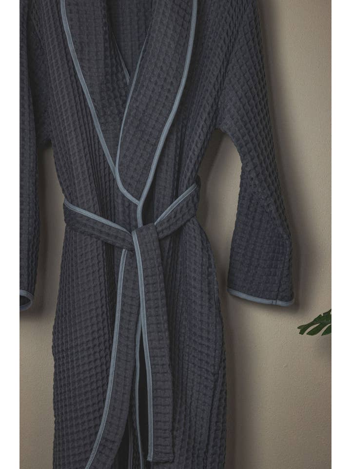 The Bali Market - Wholesale Robe - Unisex - Waffle Weave Bath Robe - Grey