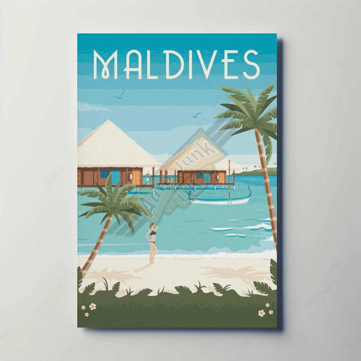 Affiche en métal des Maldives pour la vente par Auto Junk UK Ltd