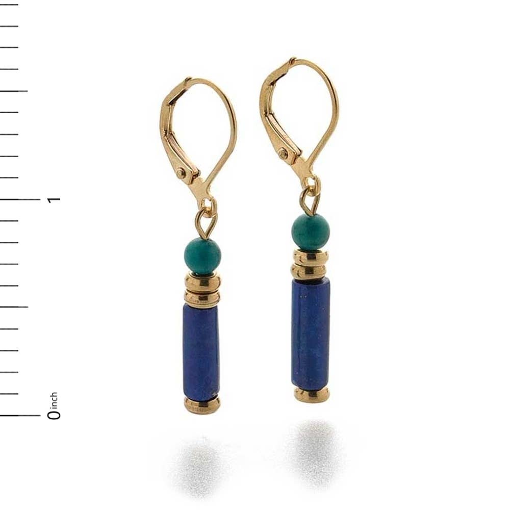 Discoveries, Inc. - Wholesale Dangle Earrings - Egyptian Lapis and Turquoise Earrings2
