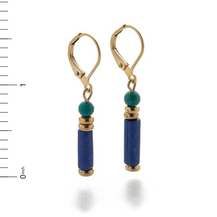 Discoveries, Inc. - Wholesale Dangle Earrings - Egyptian Lapis and Turquoise Earrings2