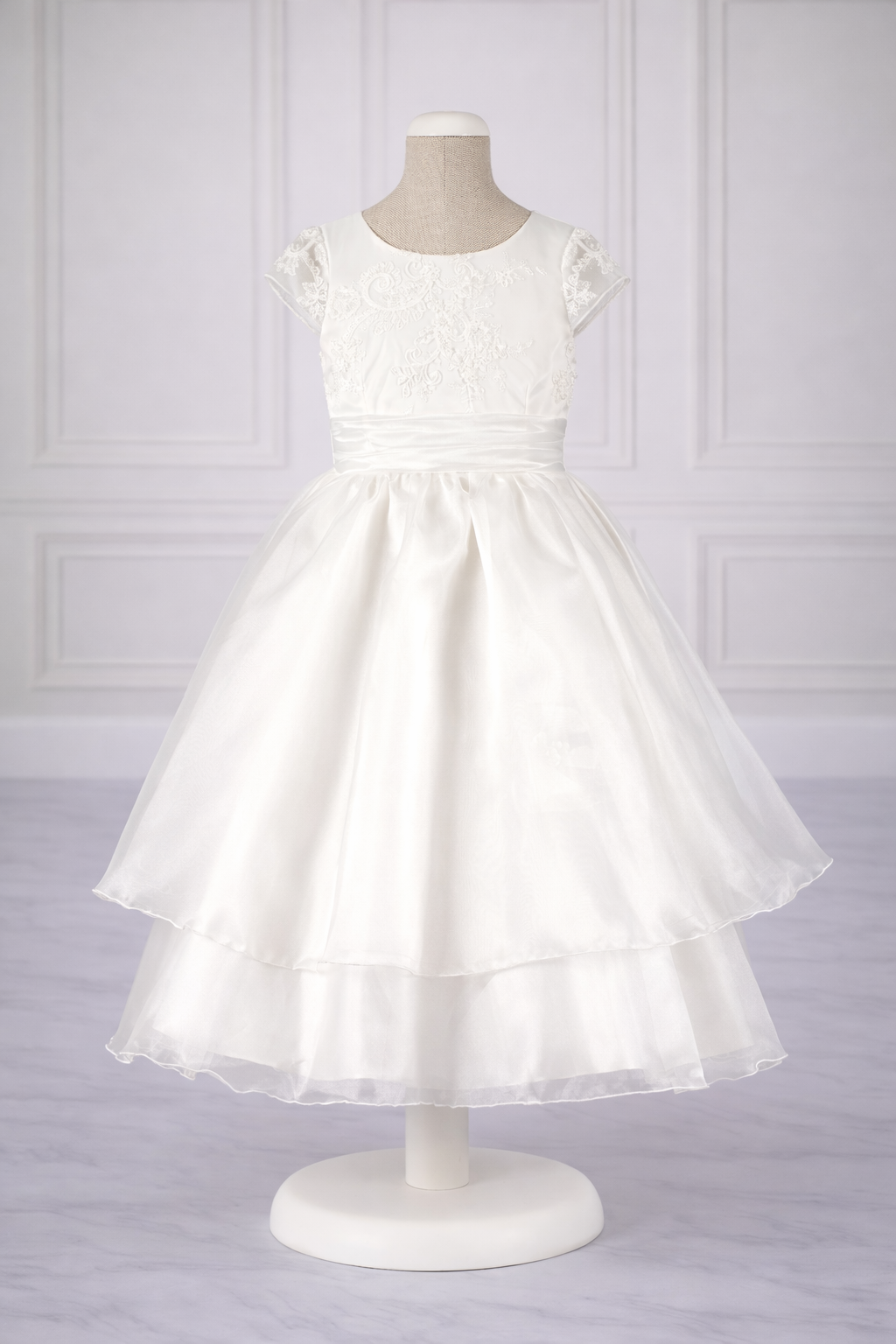 Bajabella – wholesale Klänning – Barn – Blommig tärnklänning med broderad spets för dop och speciella tillfällen5