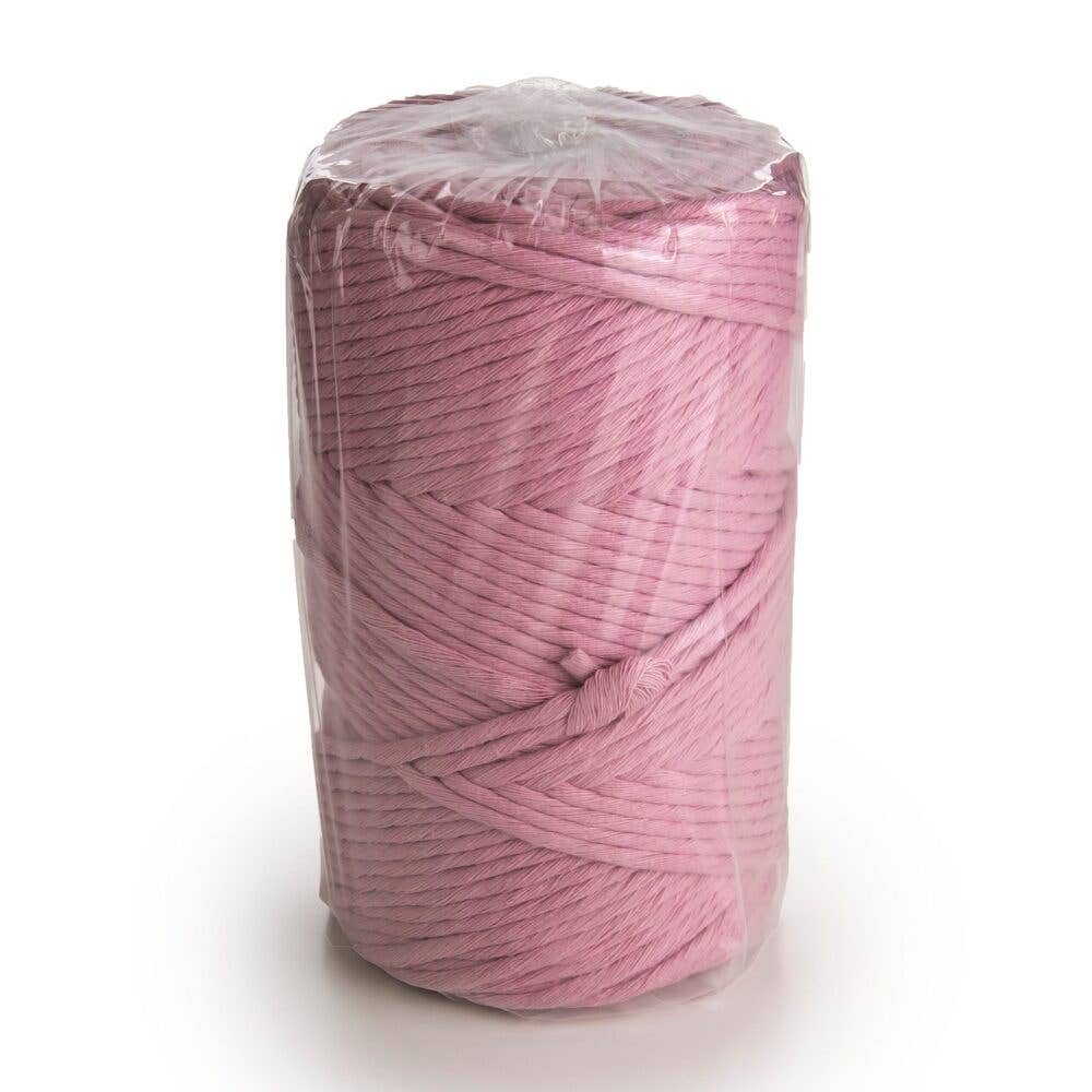 MB Cordas – Engroshandel Ledning – 3MM Enkelt Snoet 500g Makramé Bomuldssnor STØVET ROSA 140m Makramé Snor 1 LAG Håndværksreb5