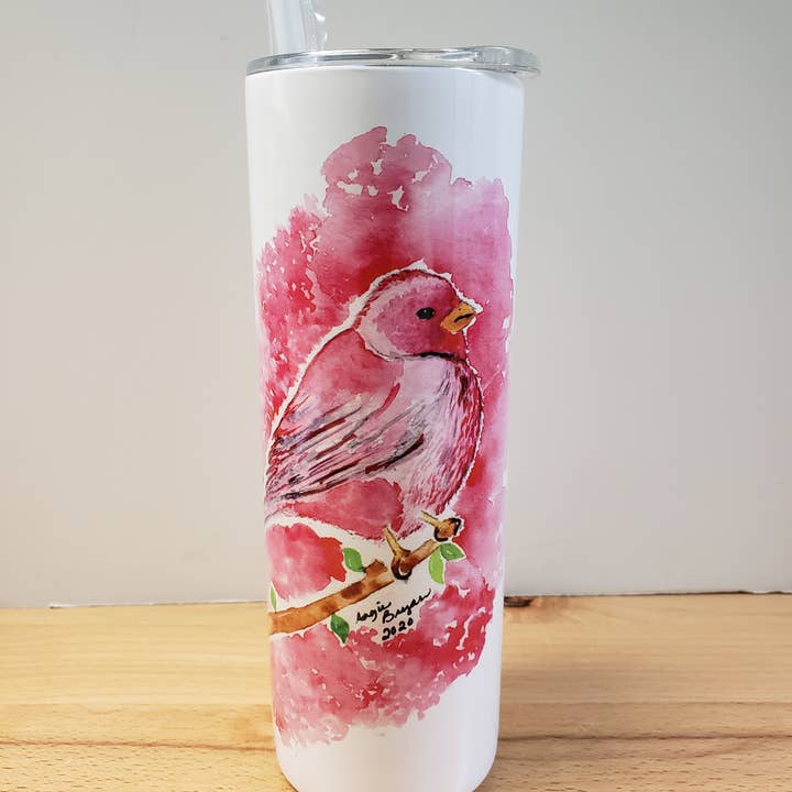 Pink Bird rustfrit stål Tumbler for engroshandel hos Angie Bryan Creations