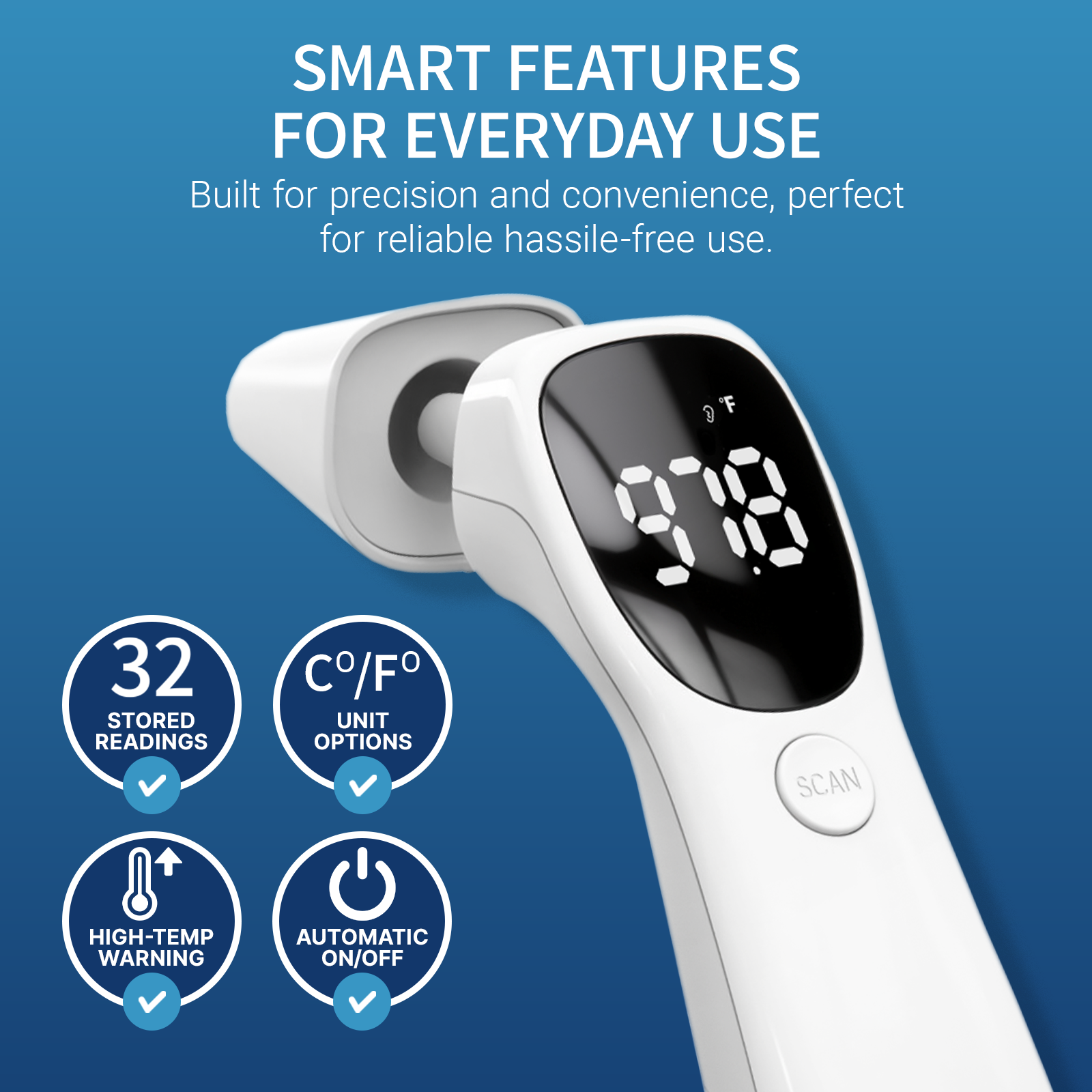 CorDx - Wholesale Thermometer - Infrared Digital Thermometer for Forehead & Ear4