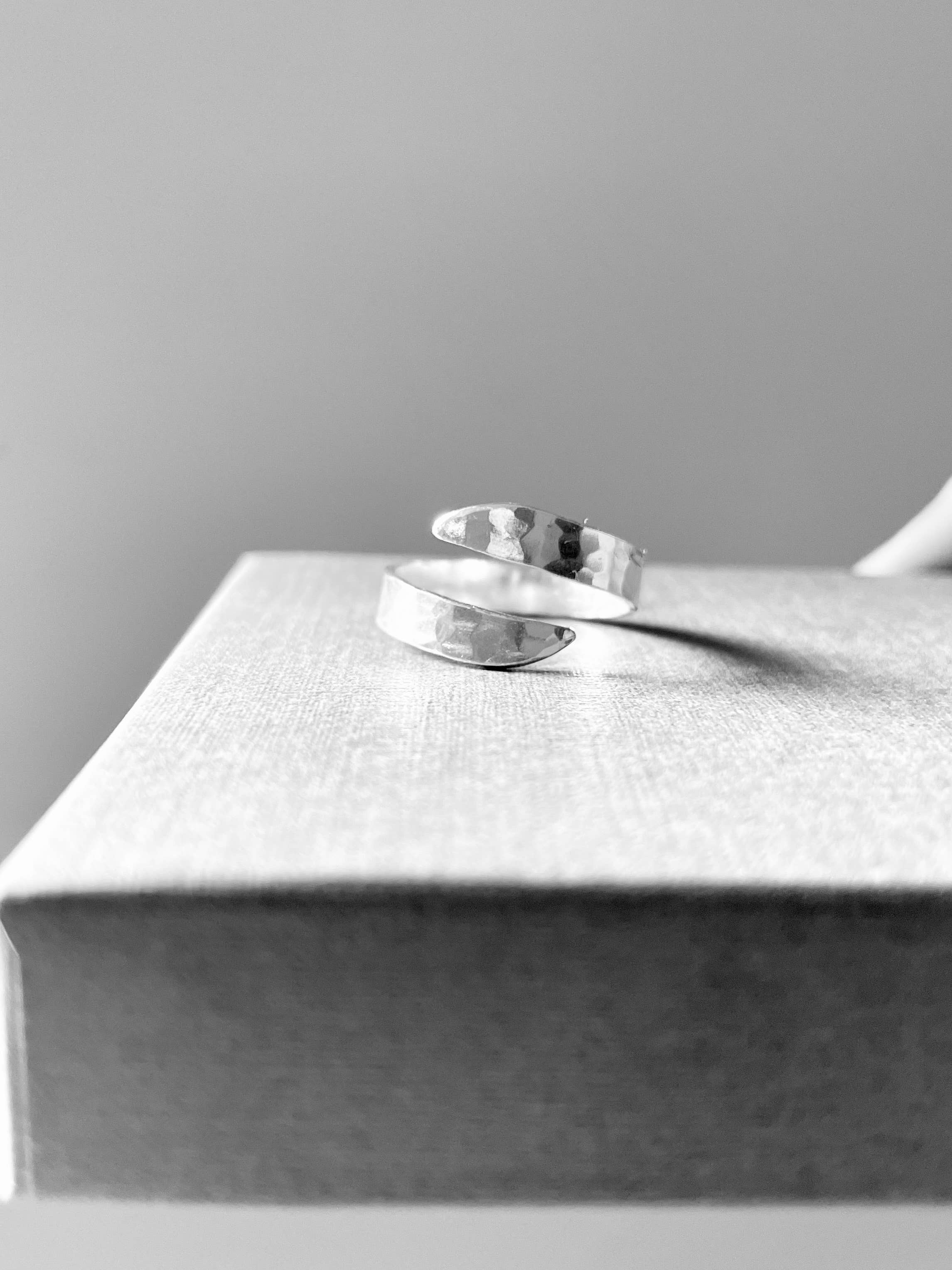 Verve Jewellery – wholesale Band/stacked ring – Adjustable sterling silver ring, wave ring, one size ring,2