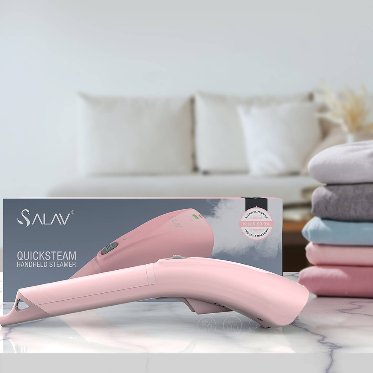 Salav-True & Tidy - Vente Défroisseur à vapeur pour vêtements - Vapeur à vêtements à main QuickSteam35