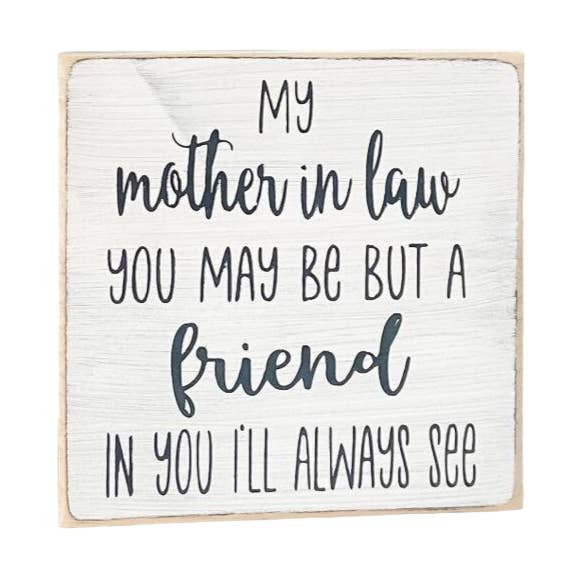 Min Svärmor Du Kan Vara - Svärmor Julklapp - Liten Träskylt för wholesale av Windsor Lane Handmade Decor & More