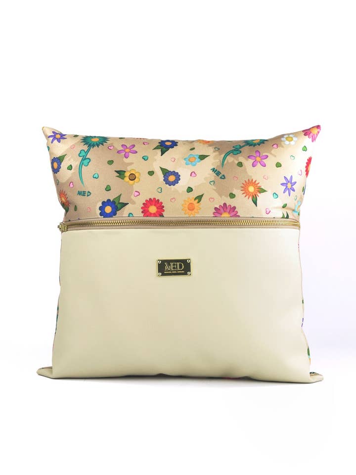 Pude „Blomster“ - Beige for engroshandel hos MANUEL ESSL DESIGN