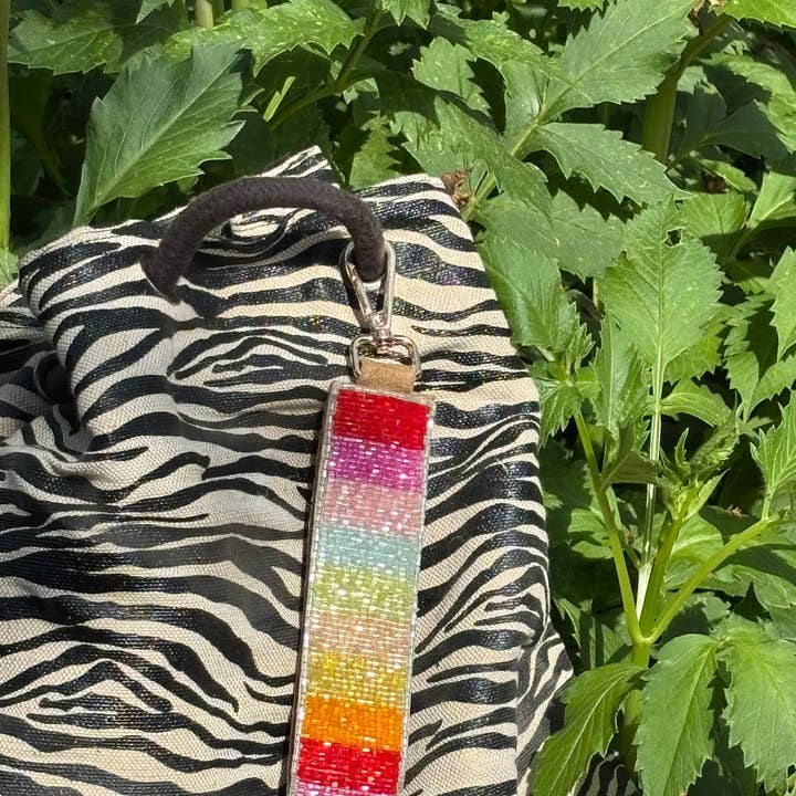 Rainbow Stripes Beaded Key Charm for wholesale by Muno