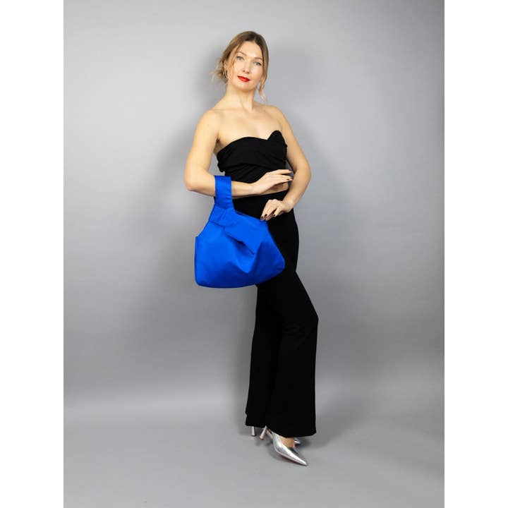 BridalSpain – wholesale Presentpåse – Brudens nödvändigheter presentpåse med japansk knut, kunglig blå2