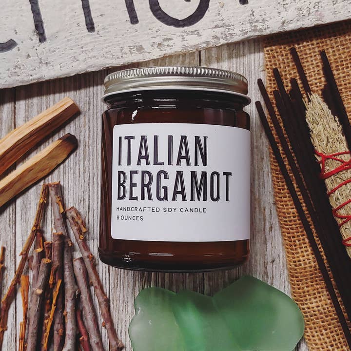 Italian Bergamot Vegan Soy Candle for wholesale by Earth & Anchor Soap Co.