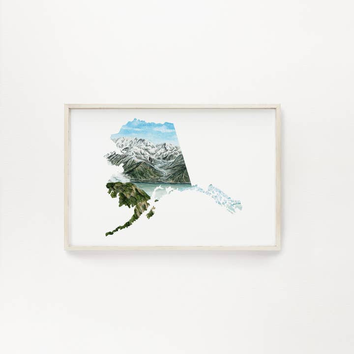 Pintura en acuarela del Parque Nacional Gates of the Arctic de Alaska para venta al por mayor de Emilie Taylor