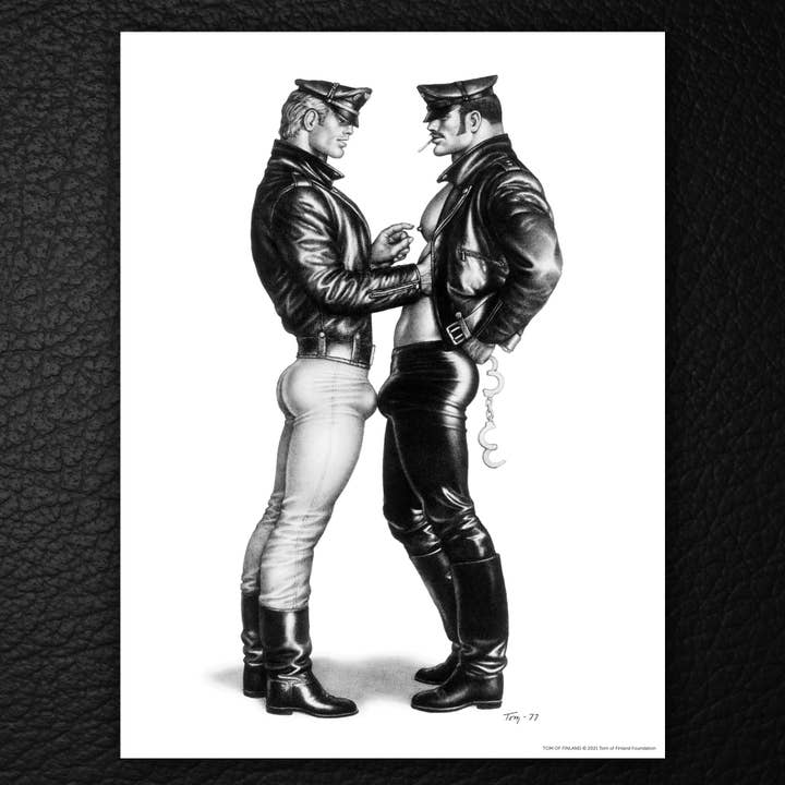 Tom of Finland Mini Poster "Titty Touch" (gay, Queer) for wholesale by Peachy Kings / Kweer Cards