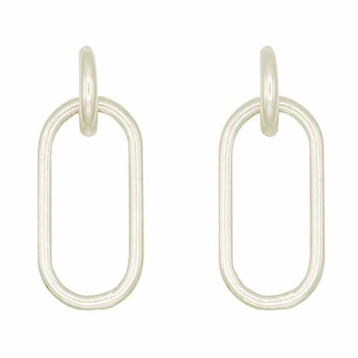 Silver Plated Oval Earrings for wholesale by Juulry