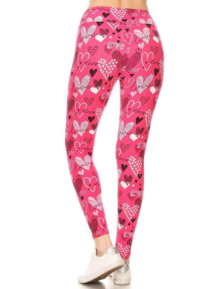 CC Wholesale Clothing - Wholesale Fashion Leggings - Women's - Heart Prints Printed, High Waisted Leggings2