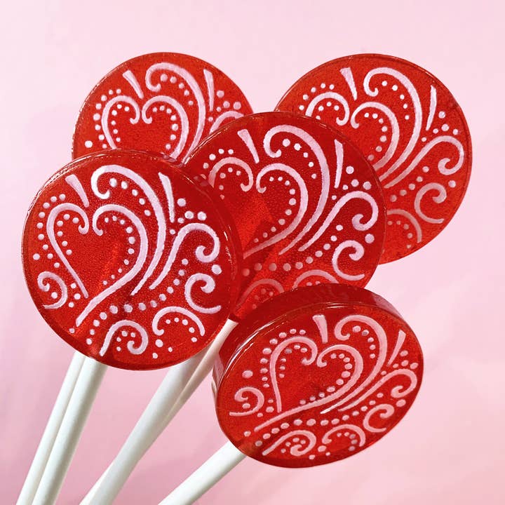 Valentine Lollipops with Candied Vanilla Frosting Case (40) for wholesale by Popette of Pendulum