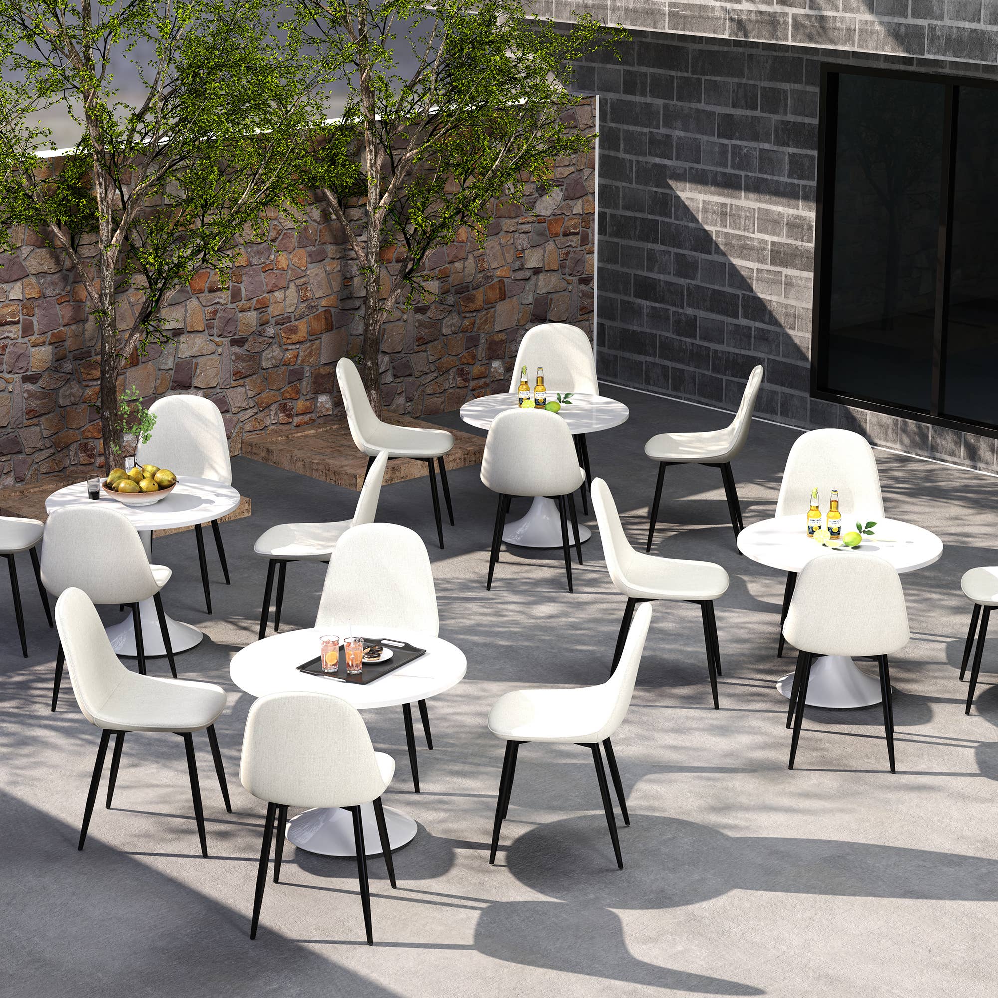 39F Inc. - Wholesale Patio Set - 5-Piece Round Dining Set-Clift Table with 4 Charlton Chairs12