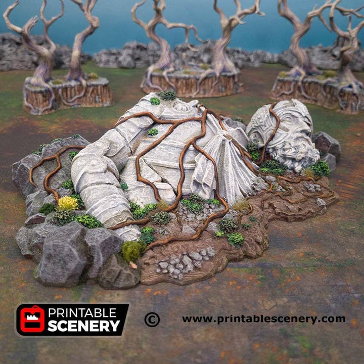 Statua Gigante - Shadowfey Wilds, DnD 5E, Pathfinder 2E 15mm, 28mm, 32mm, terreno per wargame, scenografia sparsa, D&D azione a bullone, per la vendita all'ingrosso da parte di The Beaver and Broadsword