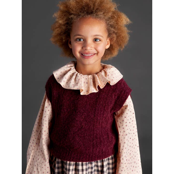 Tocoto Vintage - Vente Pull sans manches – enfant - Gilet tressé en tricot surdimensionné W50823