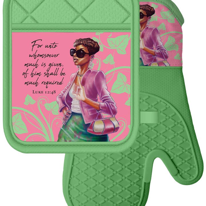 Conjunto porta-luz/pote rosa e verde por atacado de African American Expressions