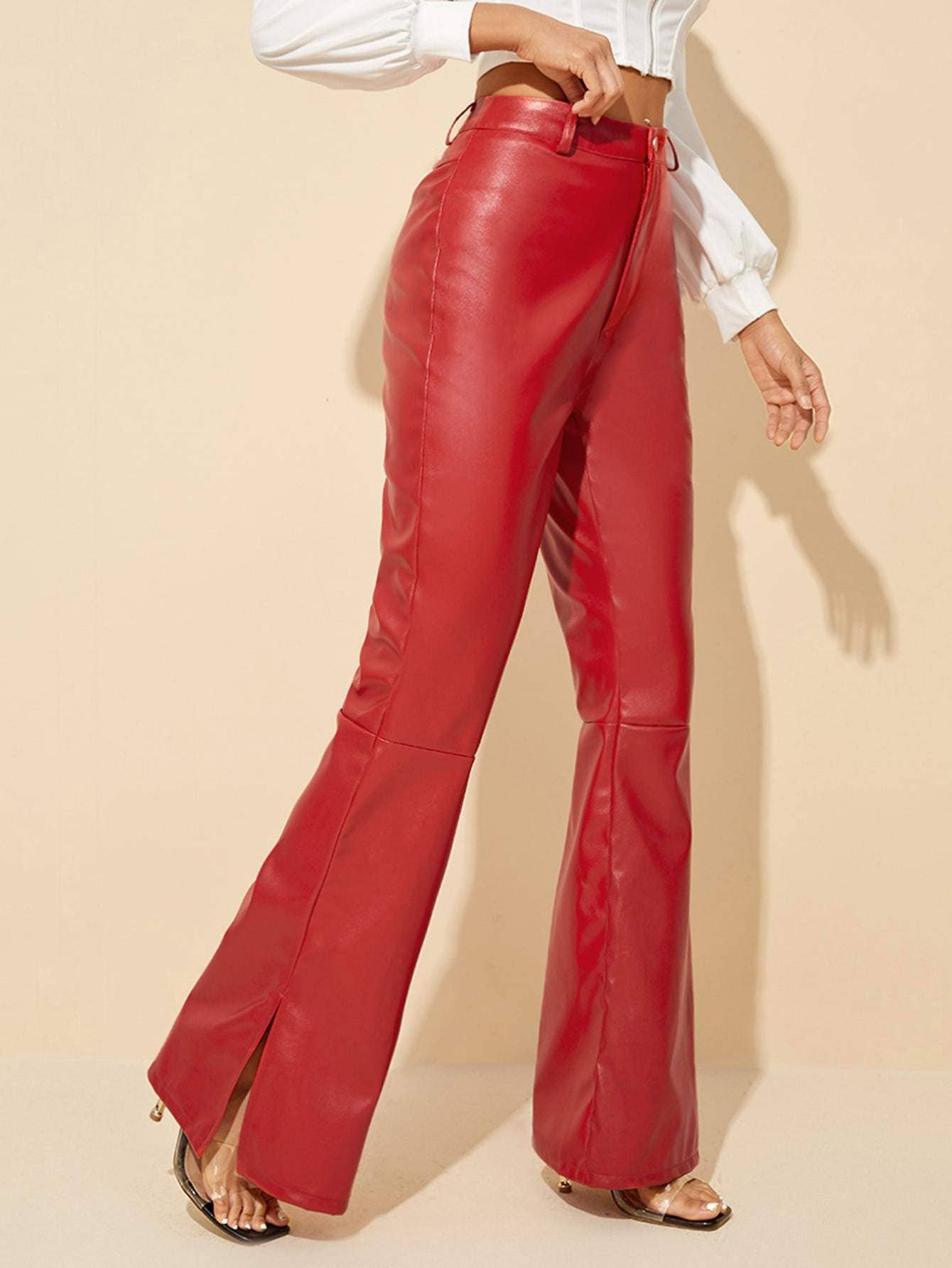 Flarix - Wholesale Pants - Women's - pu leather flare leg pants3