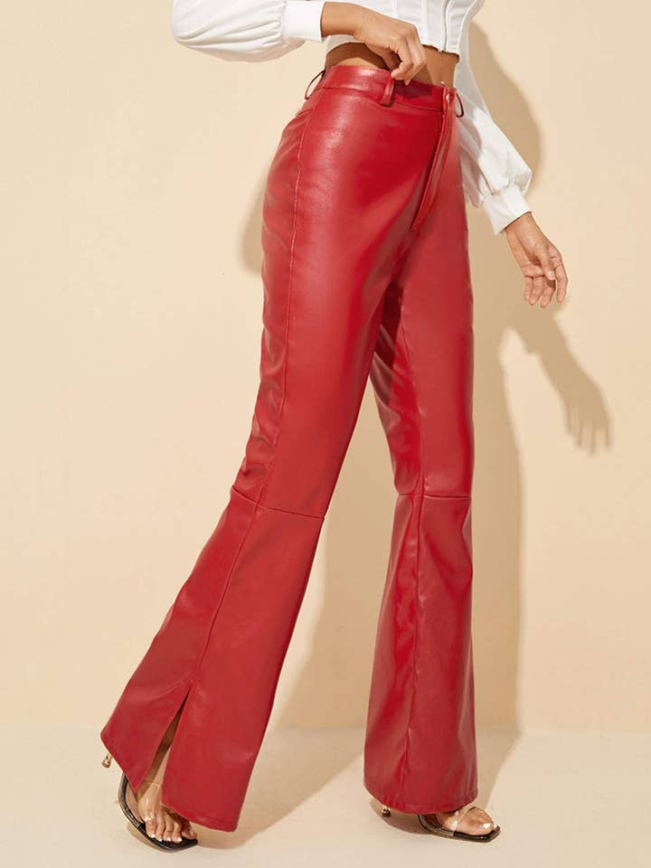 Flarix - Wholesale Pants - Women's - pu leather flare leg pants3