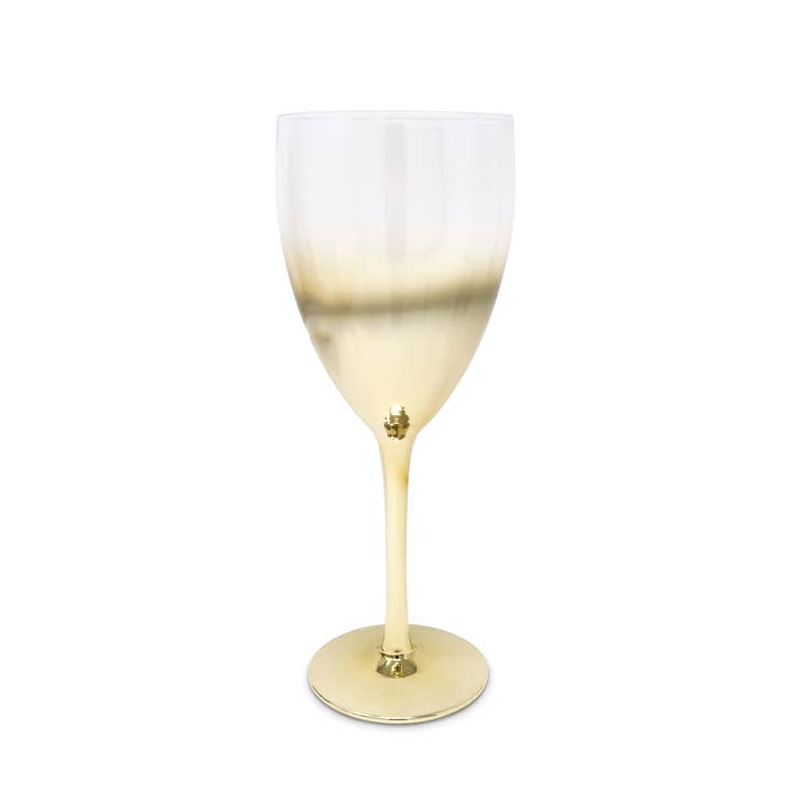 Set of 6 Water Glasses with Gold Ombre Design, 14 oz for wholesale by CLASSIC TOUCH DECOR INC.