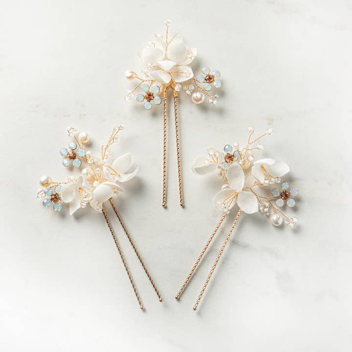 SallyJaneBridal - Wholesale Hair Pin - Ilja Hairpins Gold - bridal hair jewelry - set of 3