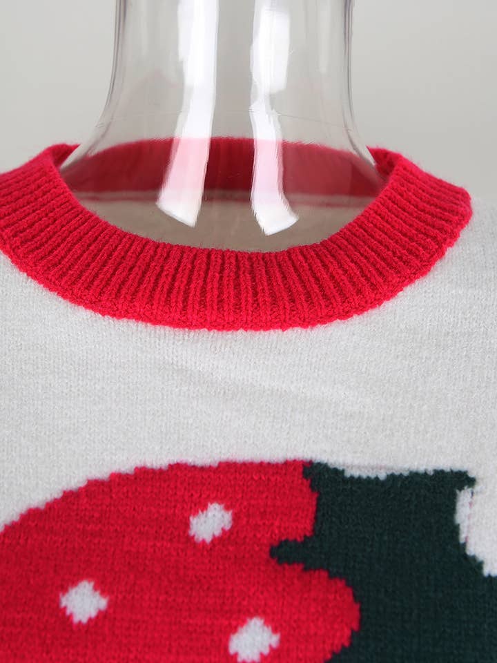 Hope & Sunshine - Wholesale Knit Sweater - Women's - Strawberry Graphic Pullover Sweater17