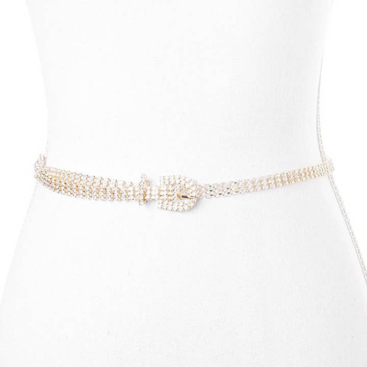 RIJNSTENEN GESP METALEN RIEM, JT 40003 voor wholesale door JOIA ACCESSORIES