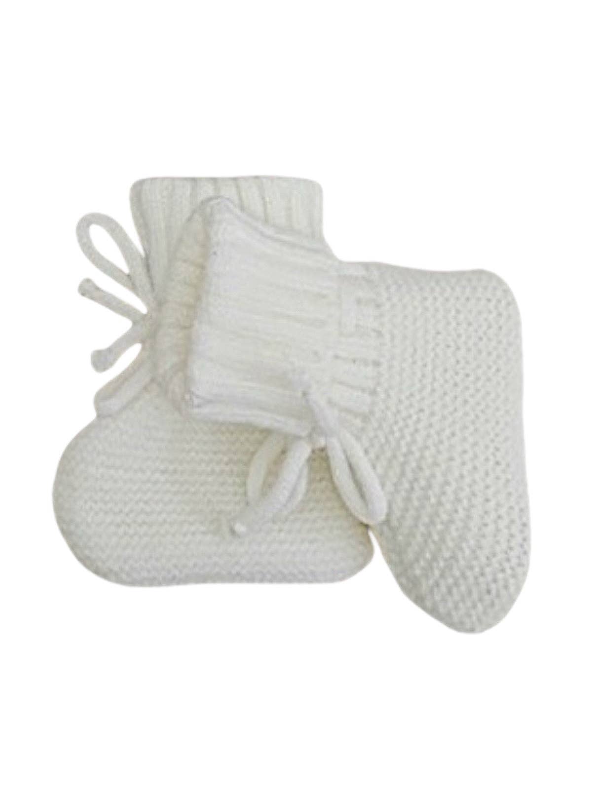 SpearmintLOVE - Wholesale Booties - Baby - Knit Booties, White1