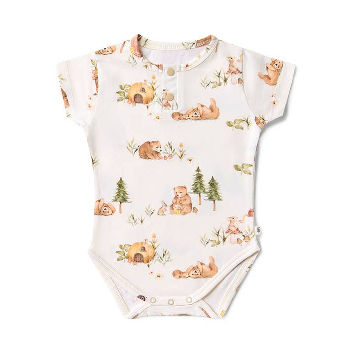 Snuggle Hunny - Wholesale Bodysuit (Non-Footed) - Baby - Bears Short Sleeve Organic Bodysuit1