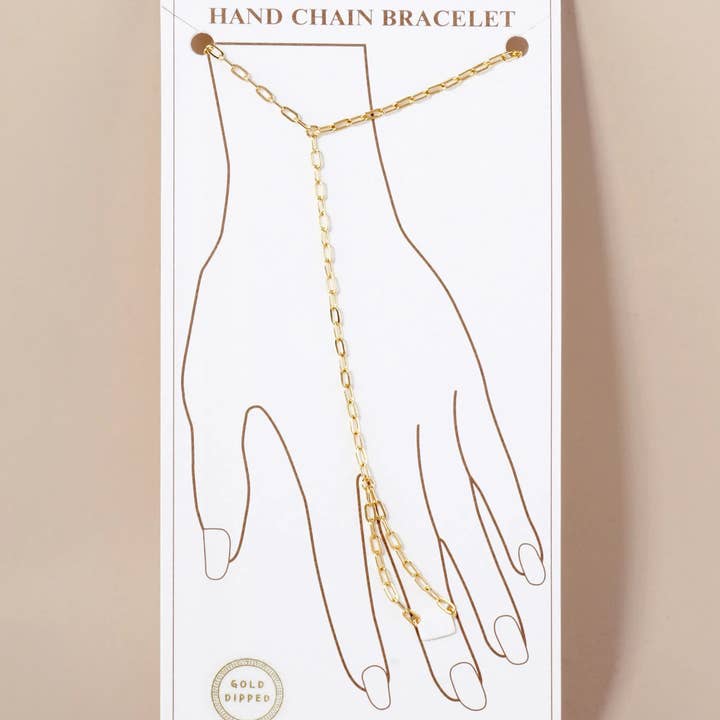 Wild Honey - Wholesale Link & Chain Bracelet - 4mm Link-Chain 18K-Gold-Dipped Brass Hand-Chain Bracelet