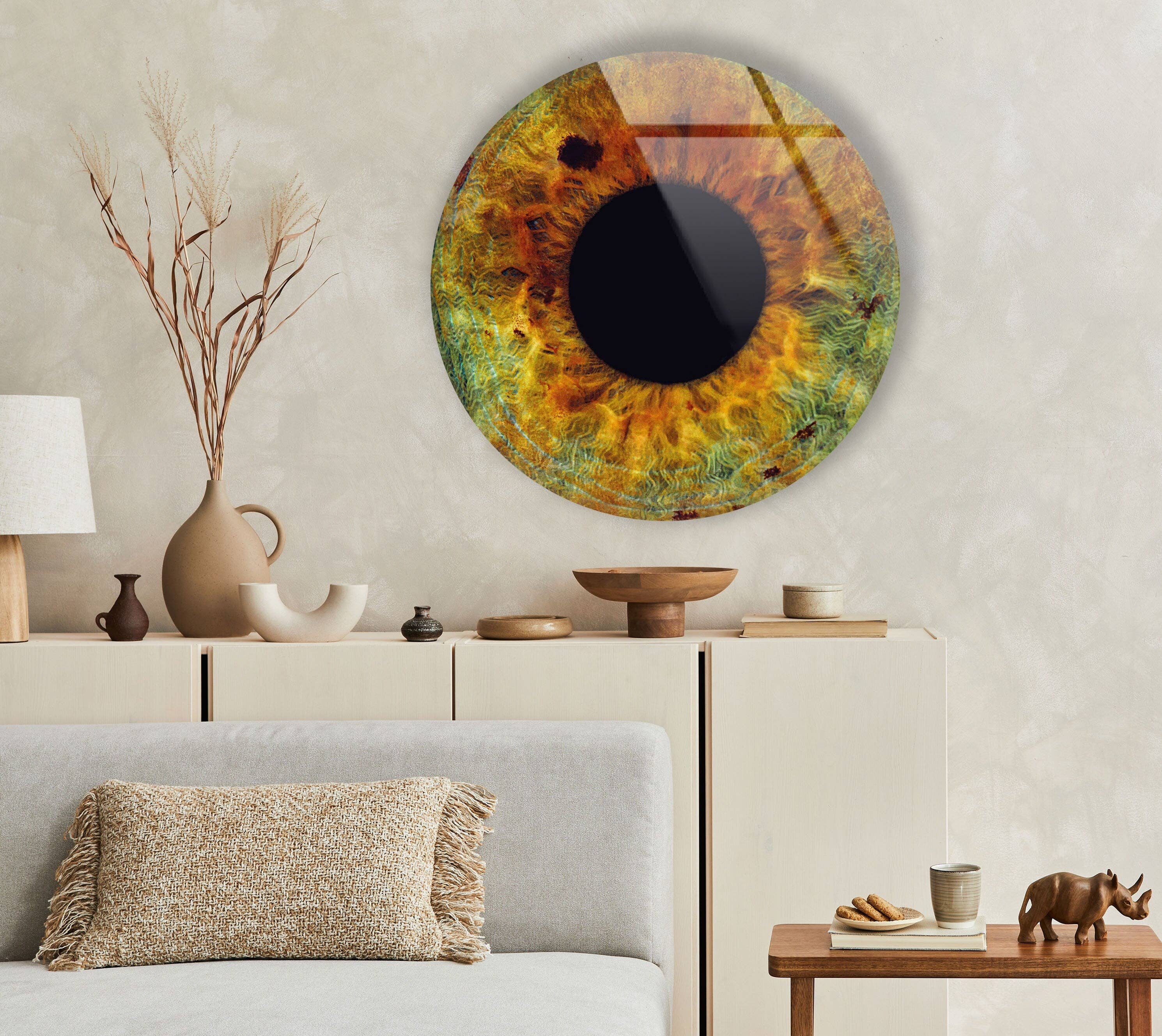 MyPhotostation - Vendita all'ingrosso Decorazione da parete 3D - Arte da parete in vetro temperato Eye Round6