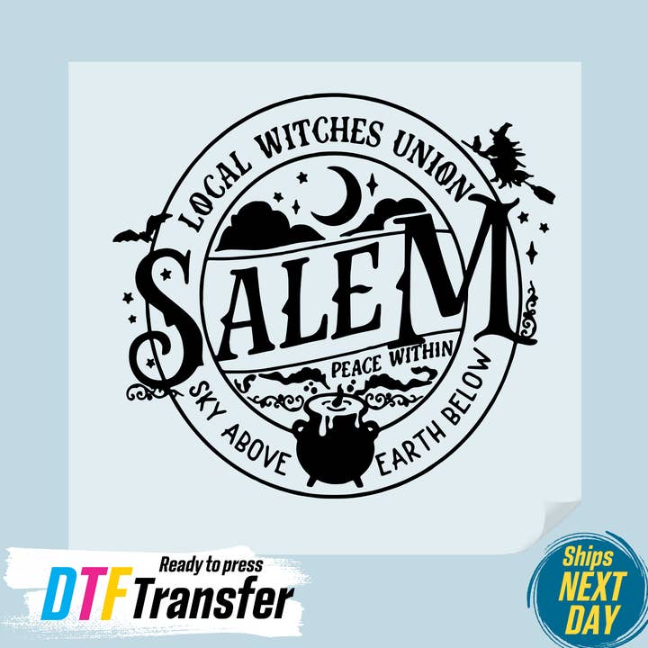 Local Witches Union Salem Halloween DTF Transfer for wholesale by DTF Office