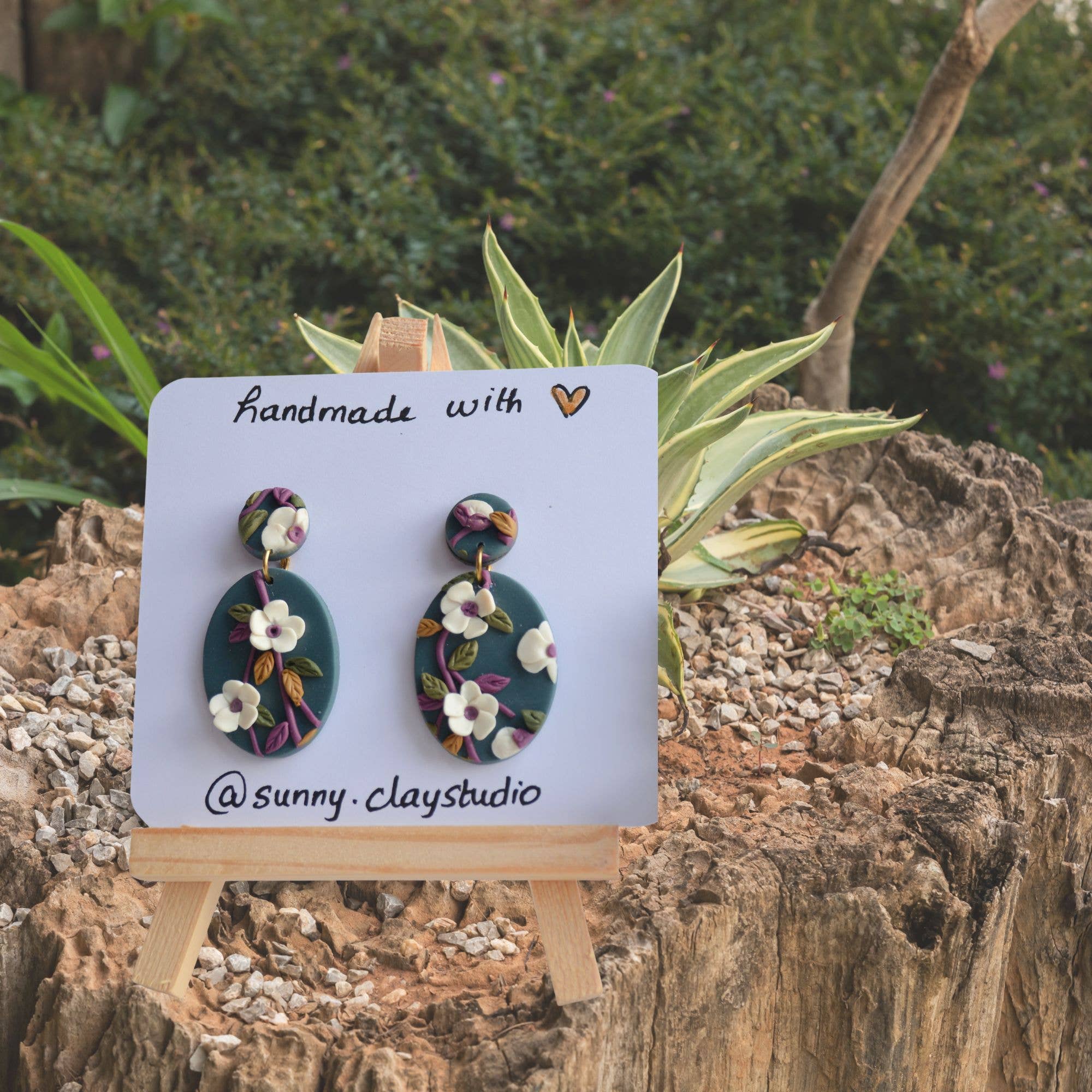 Sunnyclayart - Wholesale Dangle Earrings - Gray Oval Shaped Earrings3