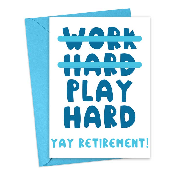 Funny Retirement Card Going Away Greeting Cards for Men for wholesale by R is for Robo
