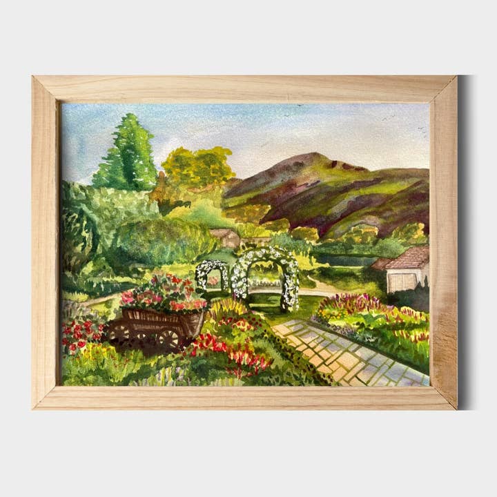 San Ysidro Ranch Garden Aguarela Arte 11" x14" Impressão por atacado de Chloe Marie Hourdequin Designs