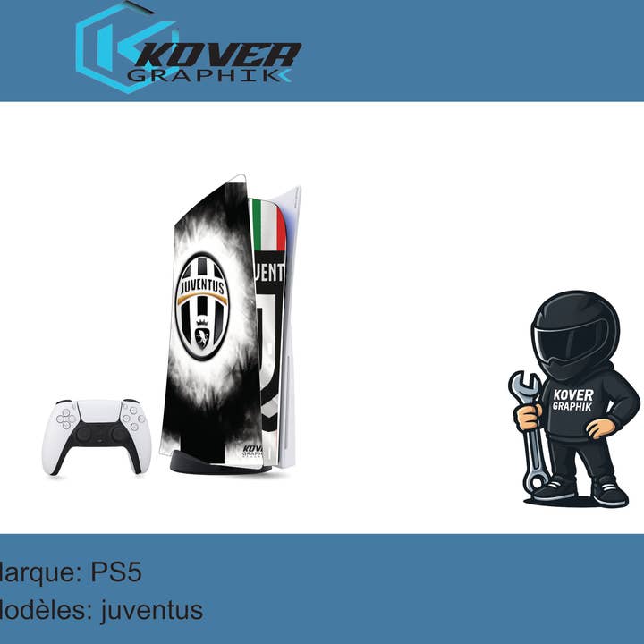 kover graphik - Wholesale Phone & Laptop Stickers - PS5 Skin Juventus – Custom Decor Kit PlayStation 5 | Kover Graphik0