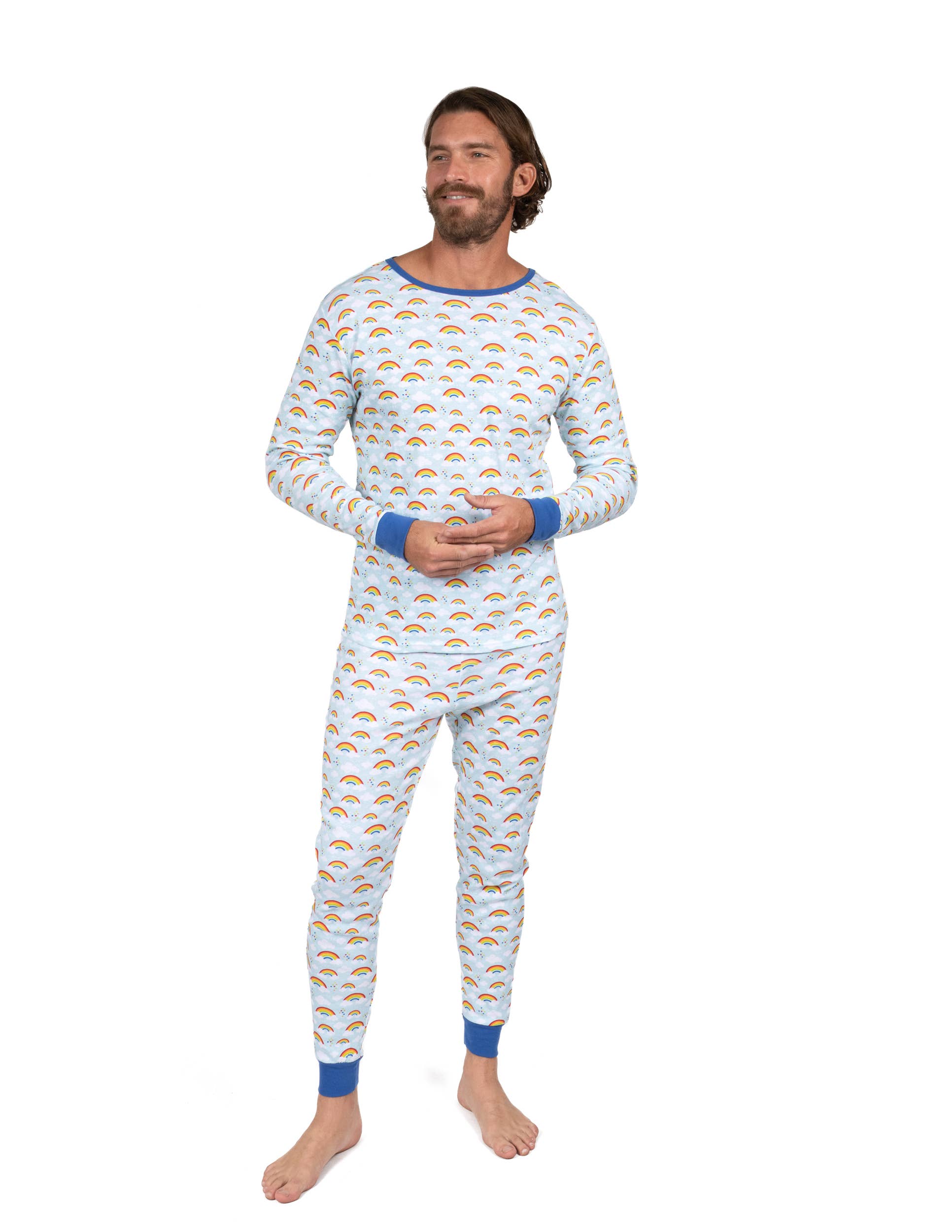 Leveret Pajamas - Wholesale Sleepwear Set - Men's - Mens Two Piece Cotton Pajamas Print9